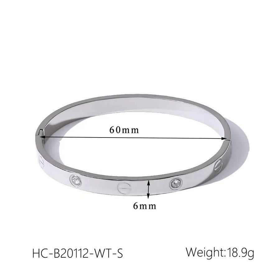 Round Bangle, Silver