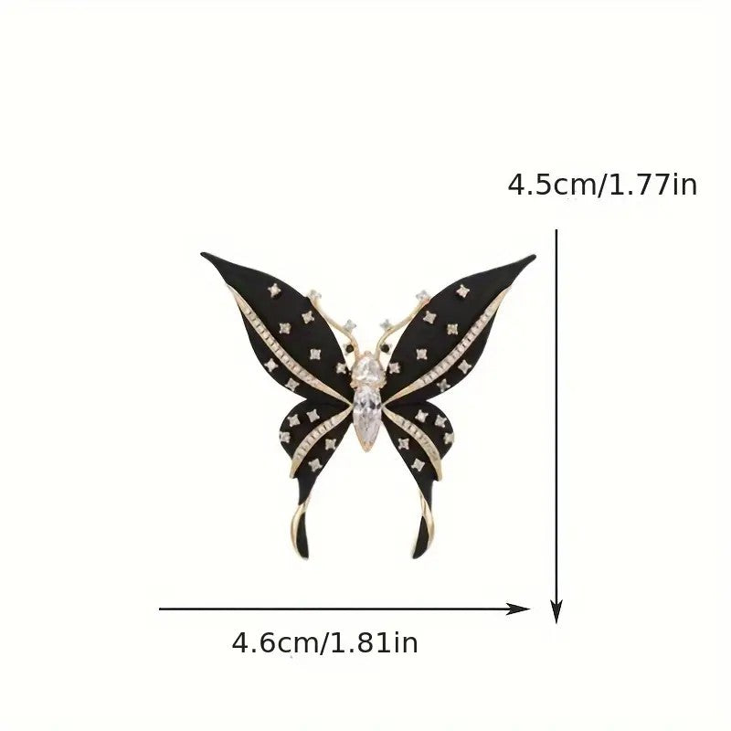 Black Butterfly Brooch Pin