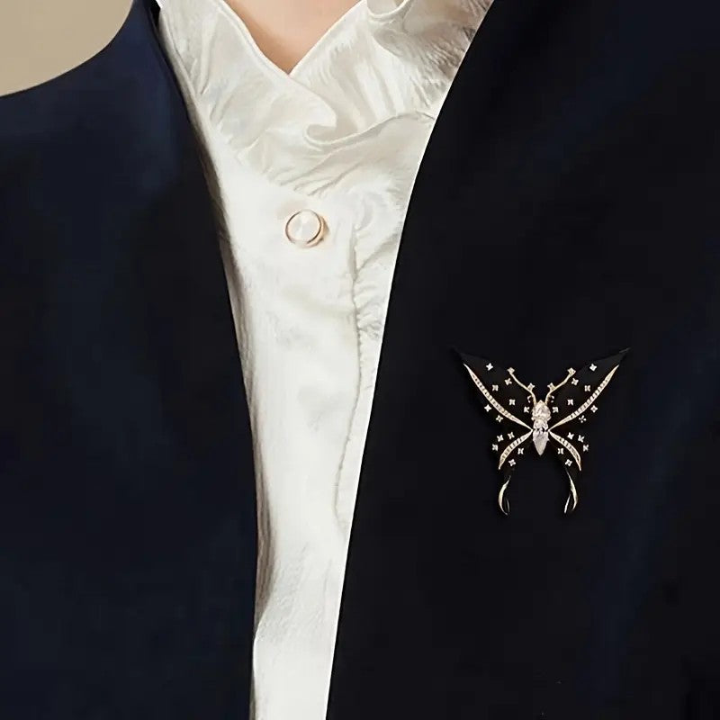 Black Butterfly Brooch Pin