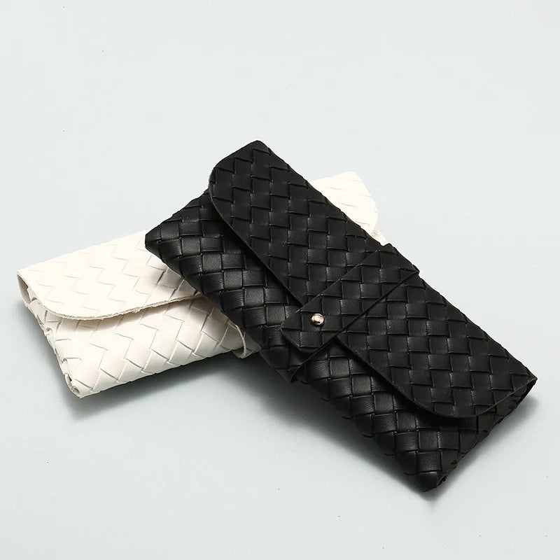 Woven Clinch Soft Sunglasses Case, BLACK