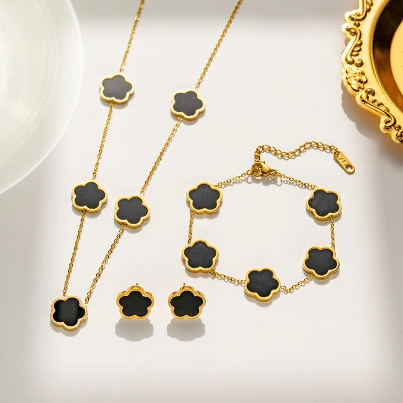 Shell 3-pc Necklace Set, Black