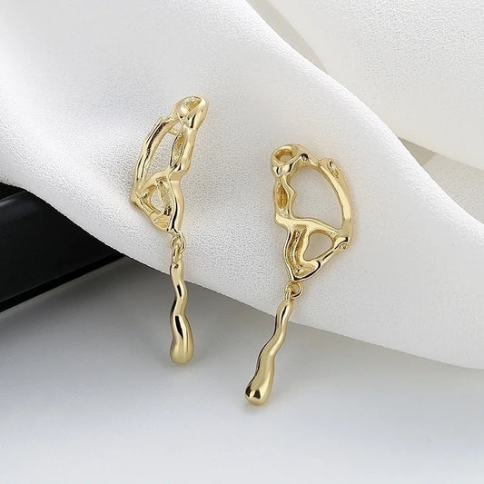 Hollow Butterfly Earrings, Gold