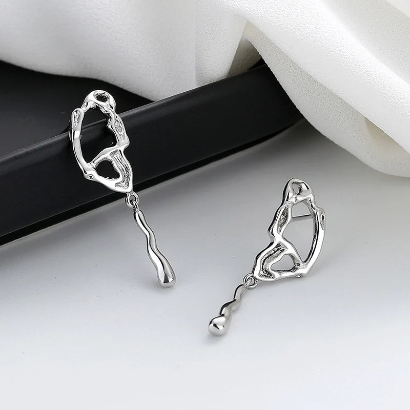 Hollow Butterfly Earrings, Silver