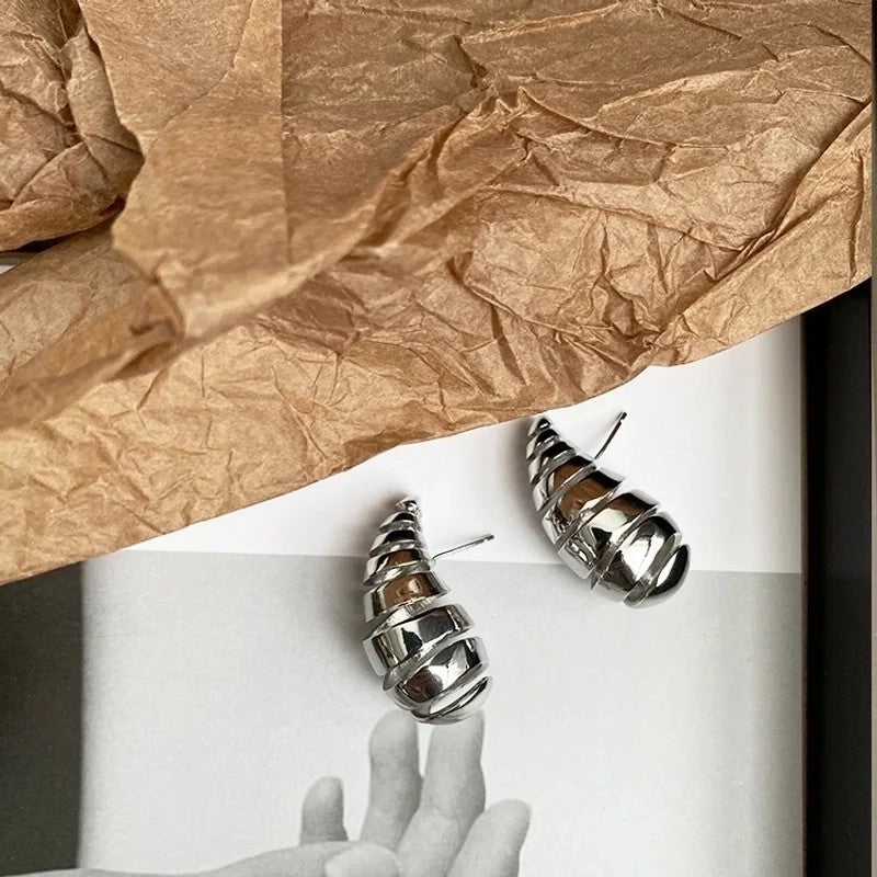 Modern Style Water Droplets, Silver