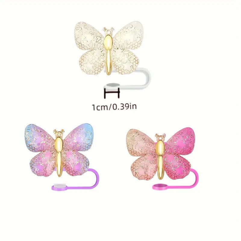 Resin Butterfly Straw Covers