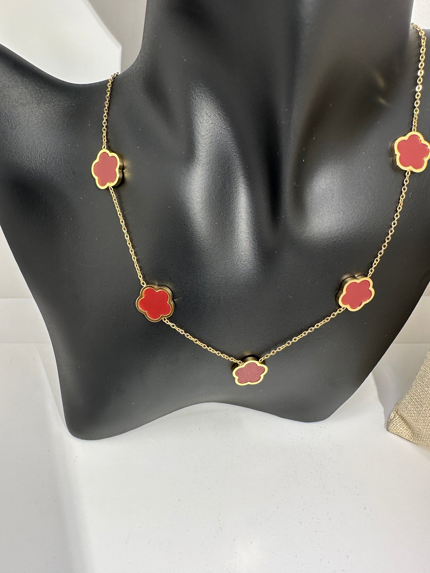 Shell 3-pc Necklace Set, Red