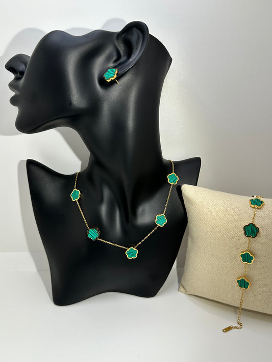 Shell 3-pc Necklace Set, Green
