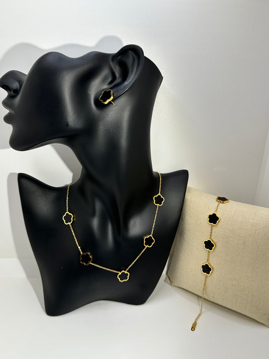 Shell 3-pc Necklace Set, Black