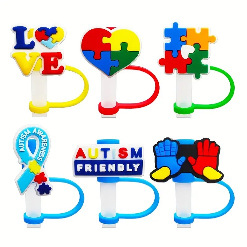 Autism Awareness Straw covers