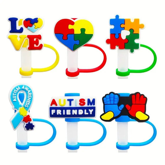 Autism Awareness Straw covers