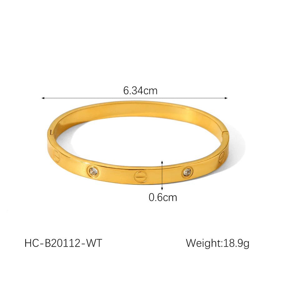 Round Diamond Bangles, Gold