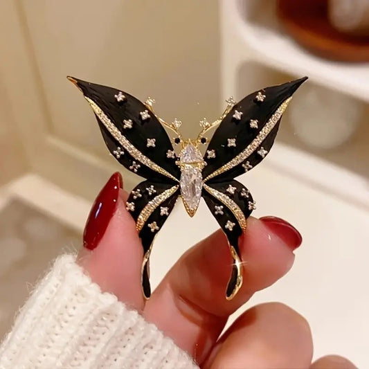 Black Butterfly Brooch Pin