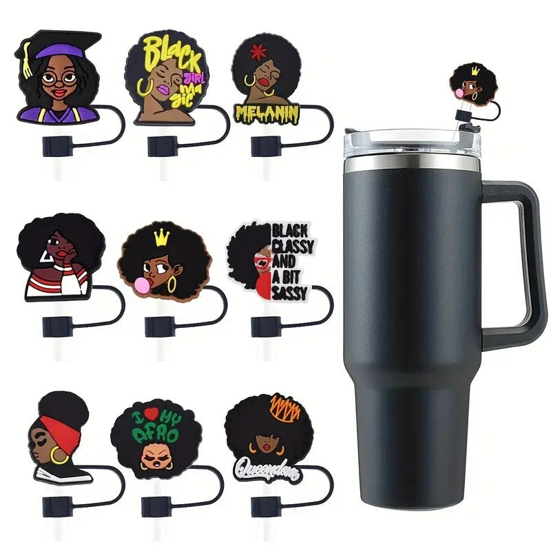Black Girl Magic Pink Straw Covers 10mm straw