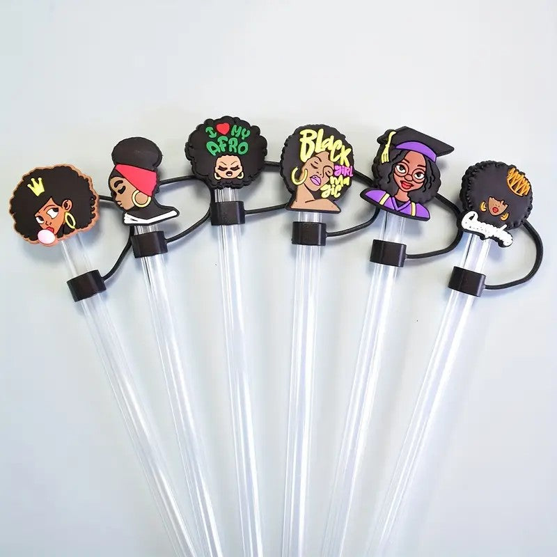 Black Girl Magic Pink Straw Covers 10mm straw