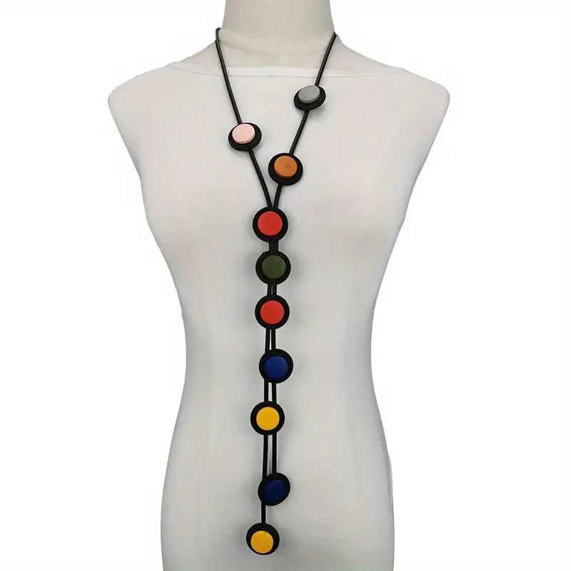 Boho Chic Y-Necklace with Colorful Beads