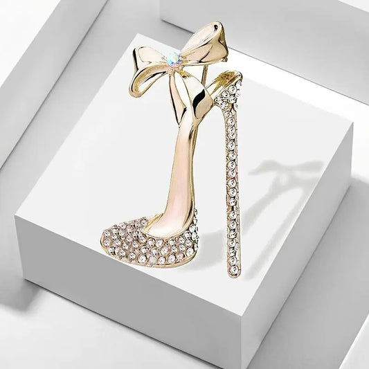 Bow High-Heeled Shoes Brooch
