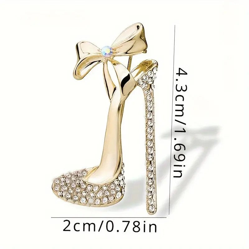 Bow High-Heeled Shoes Brooch