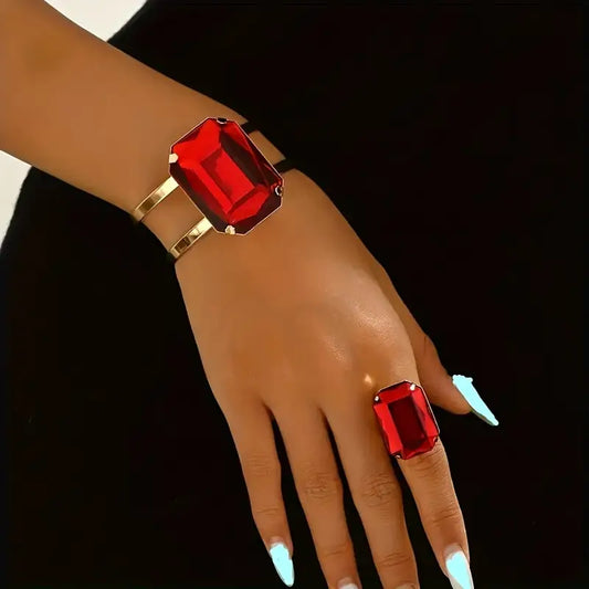 Classic Square Bracelet and Ring Set