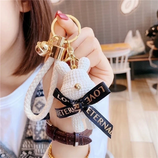 Cute Bear Keychain, White