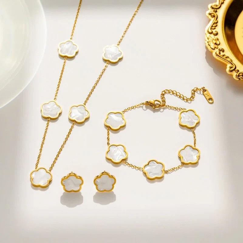 Shell 3-pc Necklace Set, White