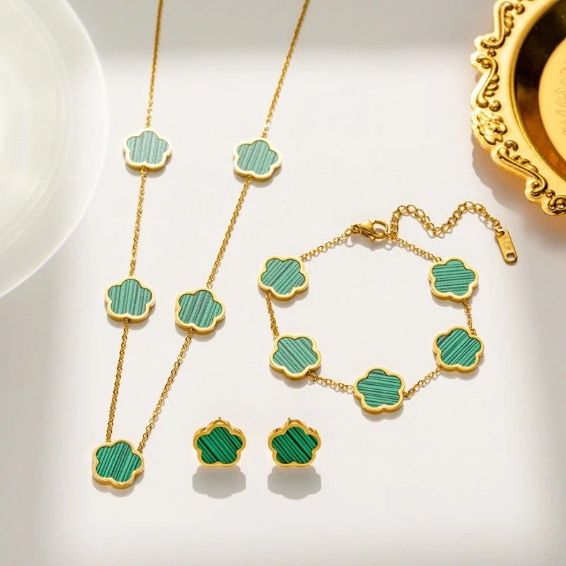 Shell 3-pc Necklace Set, Green
