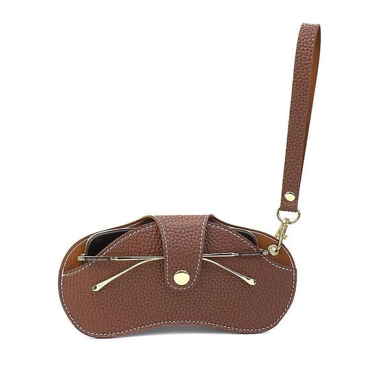 Eyeglass Storage Automatic Close Protective Case-BROWN