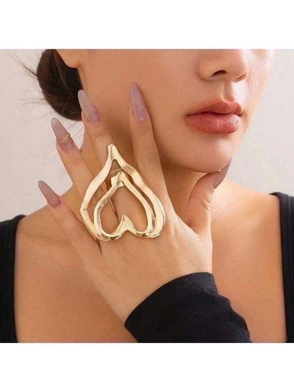 Heart Shape Open Ring, Gold