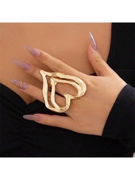 Heart Shape Open Ring, Gold