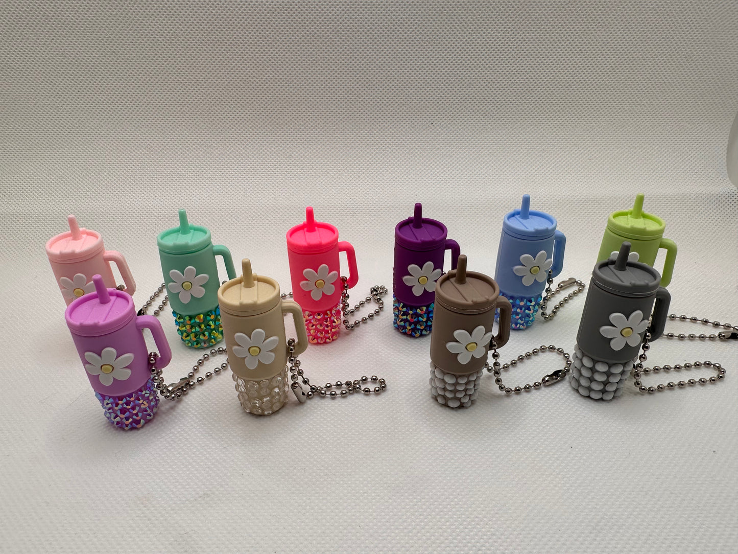 Mini Cup Flower Keychain Rhinestone