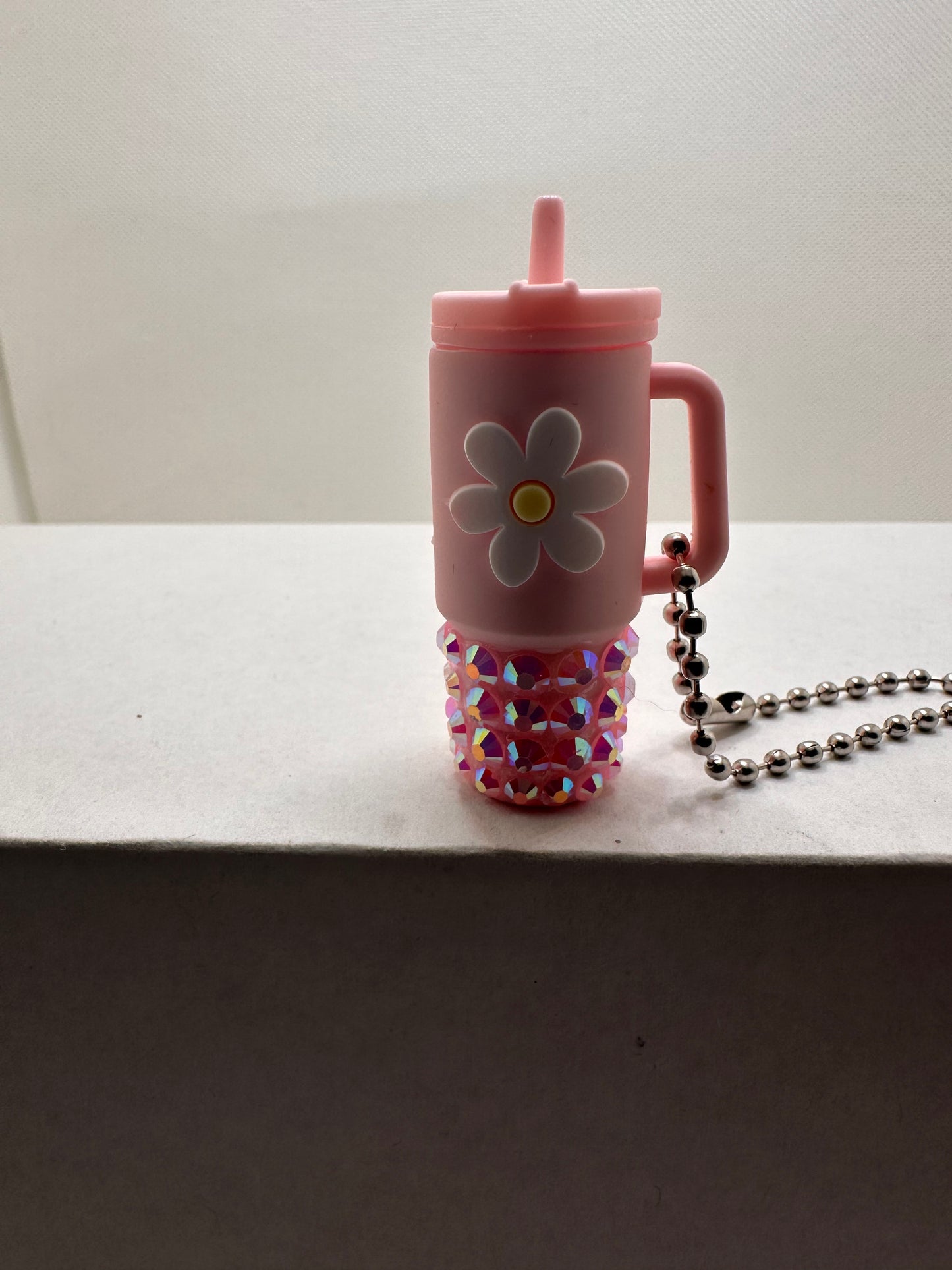 Mini Cup Flower Keychain Rhinestone