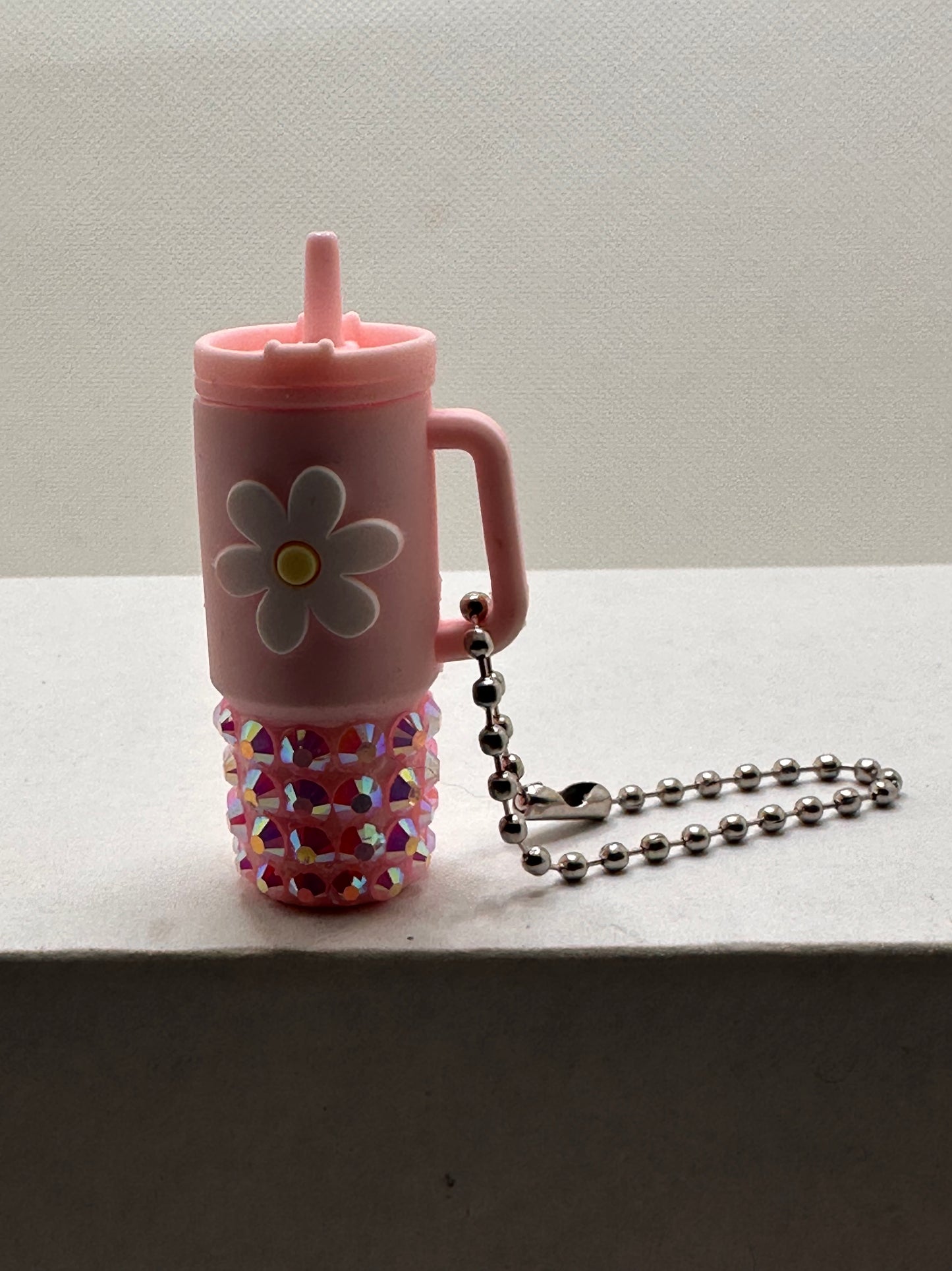 Mini Cup Flower Keychain Rhinestone