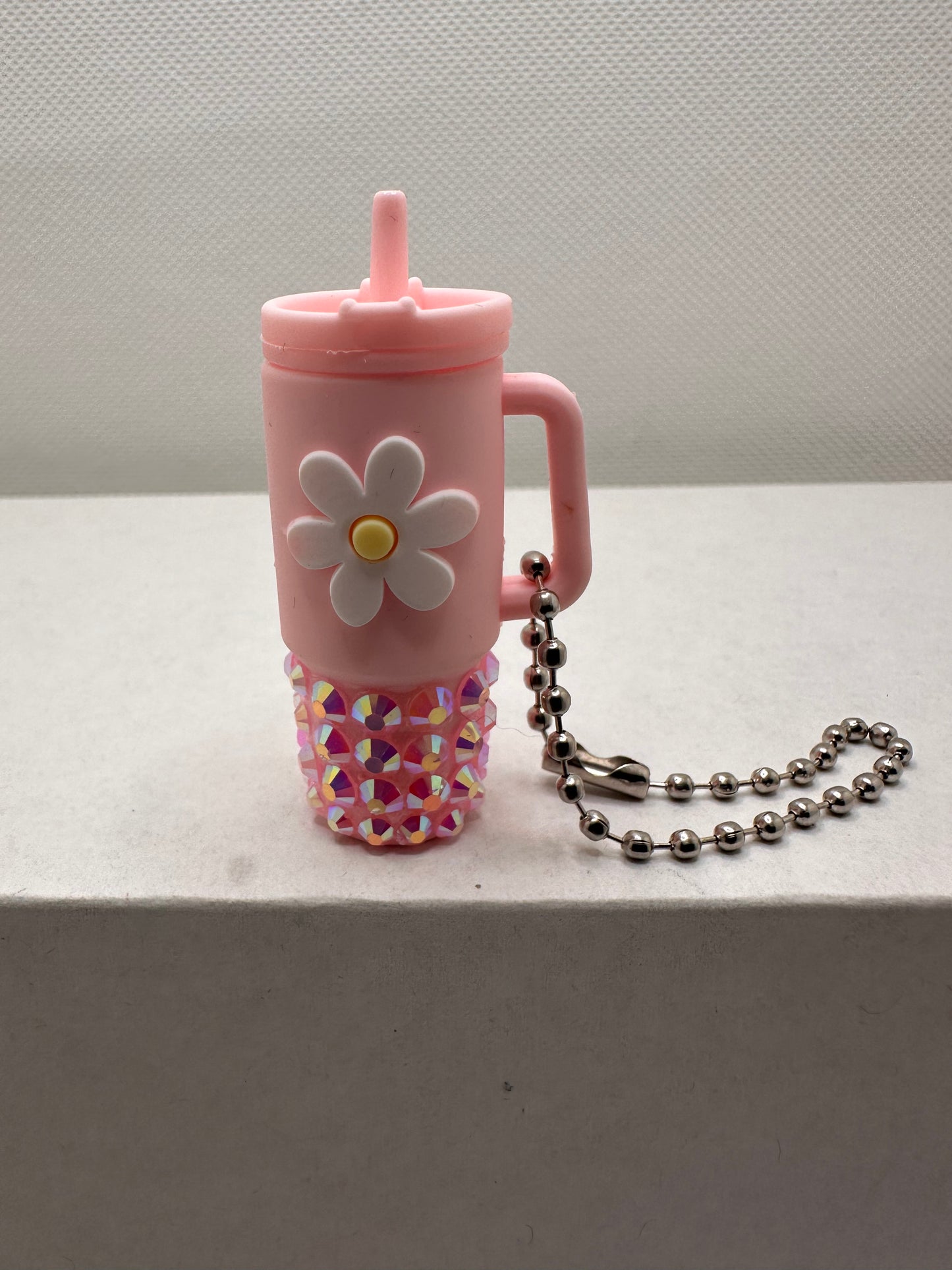 Mini Cup Flower Keychain Rhinestone