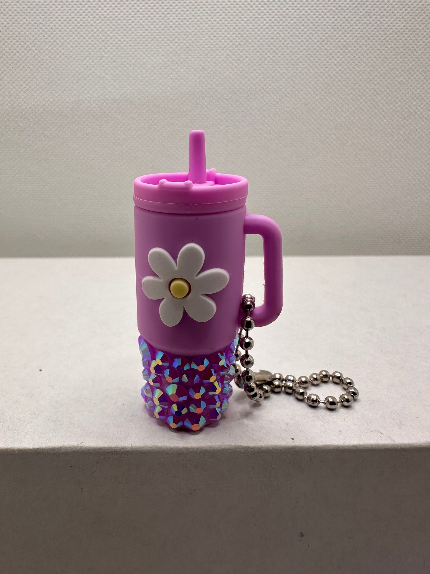 Mini Cup Flower Keychain Rhinestone