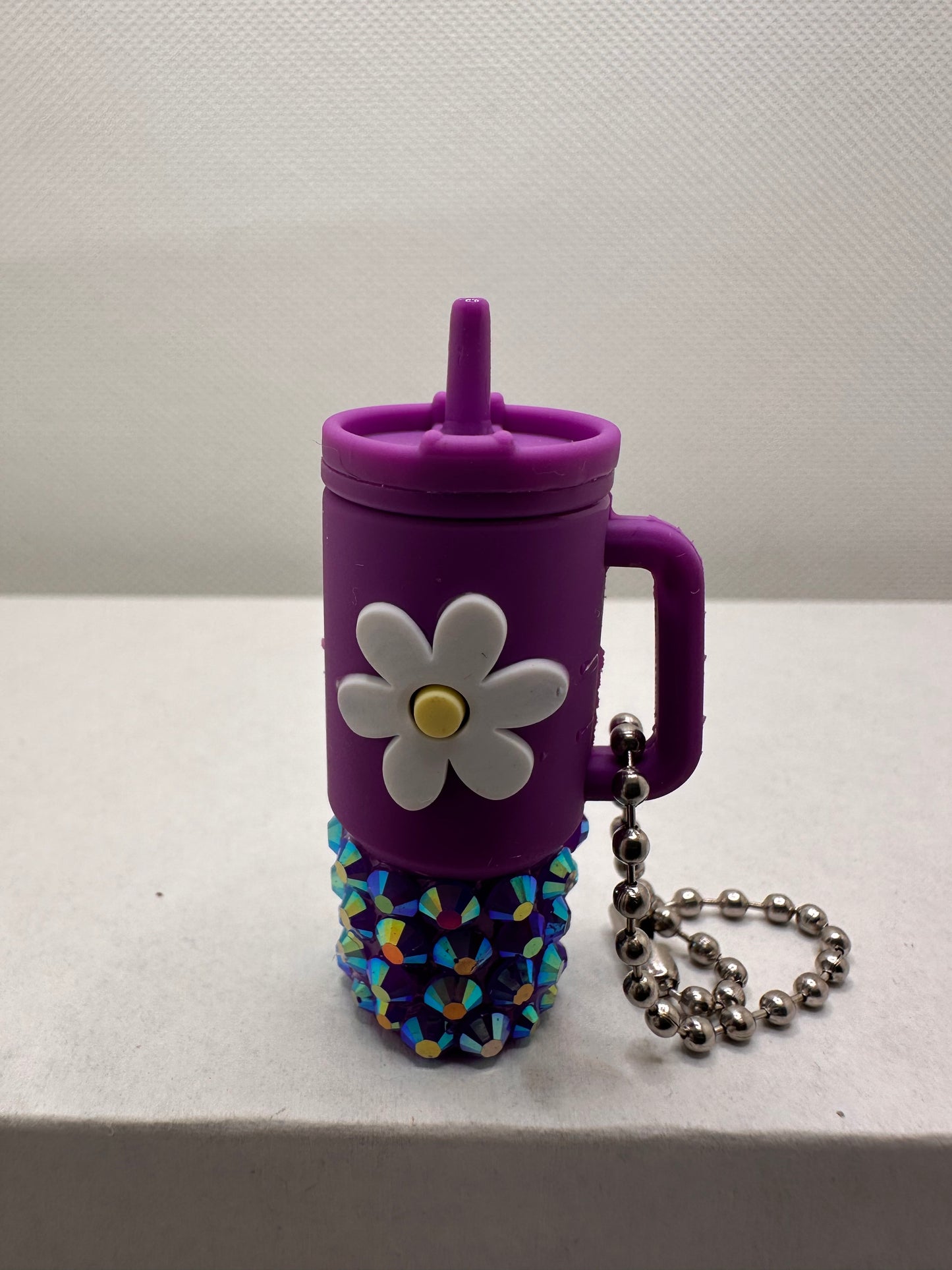 Mini Cup Flower Keychain Rhinestone