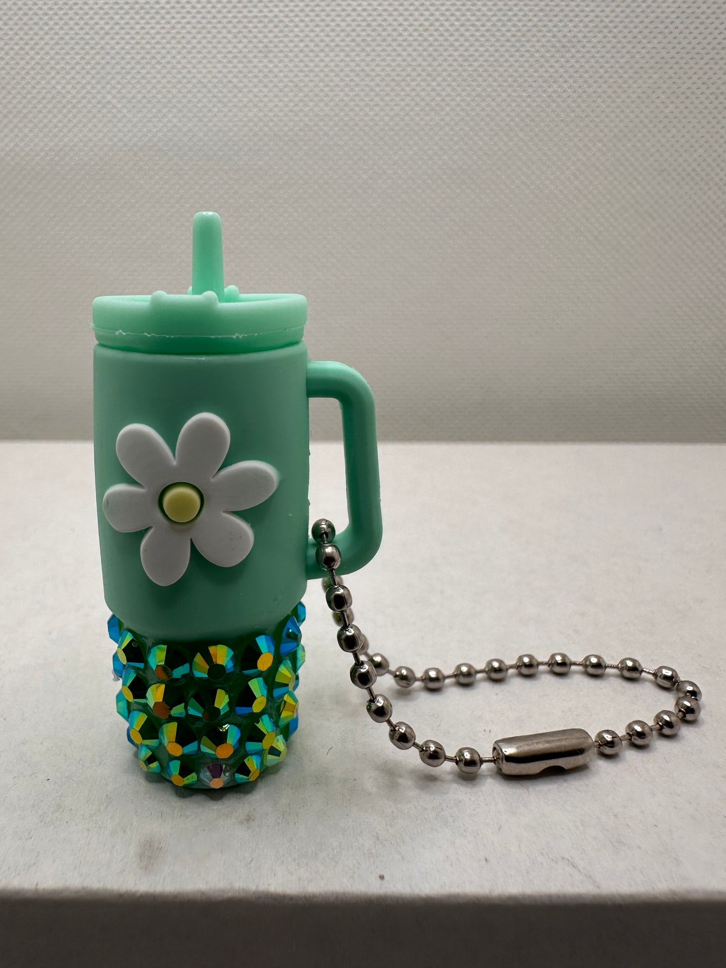 Mini Cup Flower Keychain Rhinestone