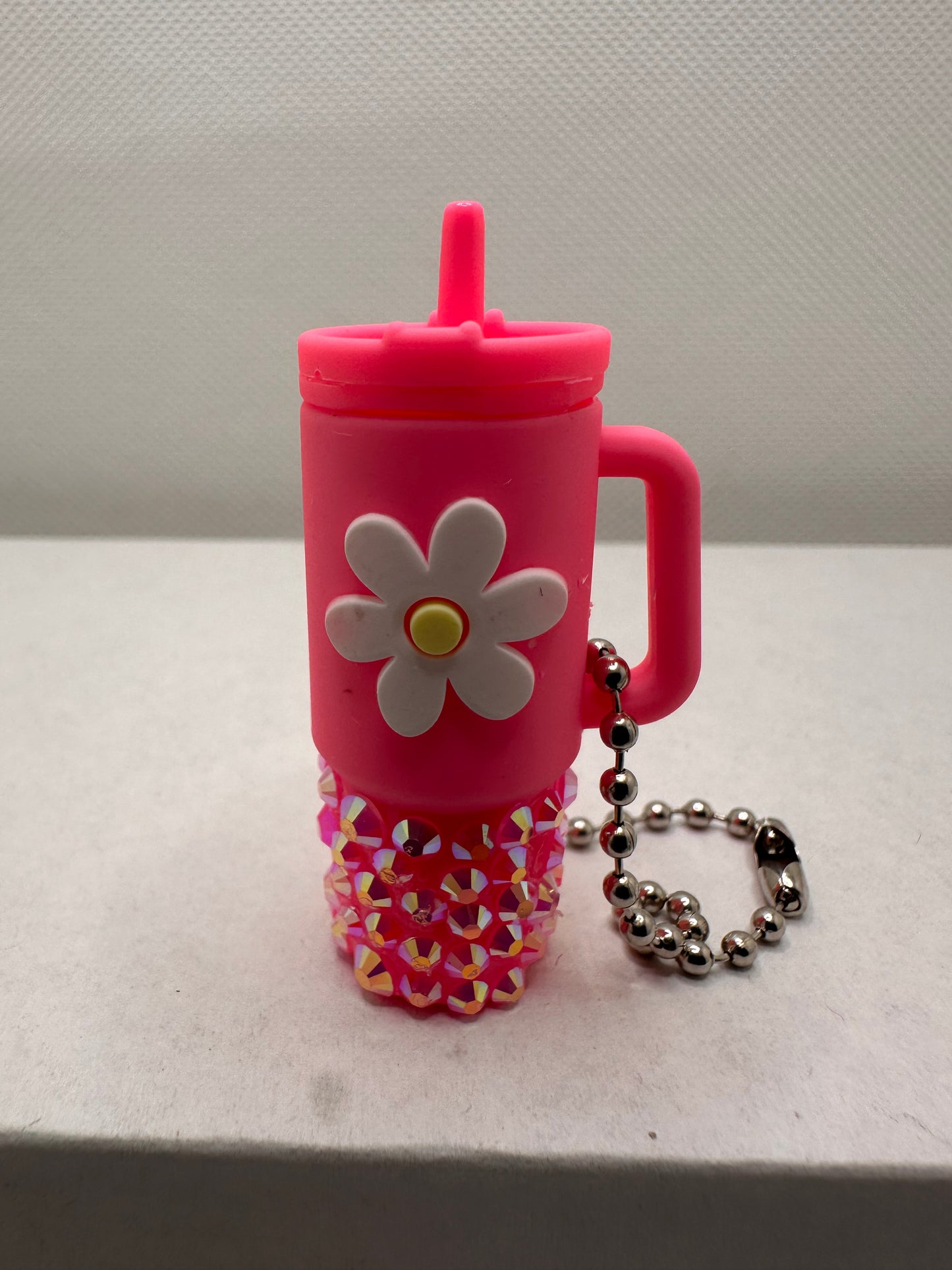 Mini Cup Flower Keychain Rhinestone