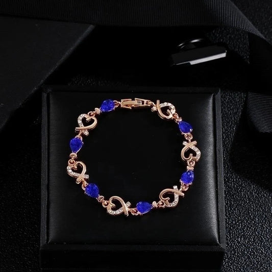 Love Openwork Flower Diamond Bracelet, Blue
