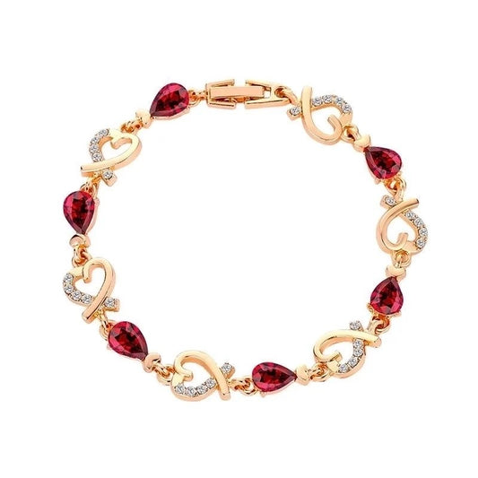 Love Openwork Flower Bracelet, Red