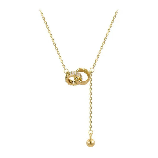 Luxury Geometric Round Necklace, Gold