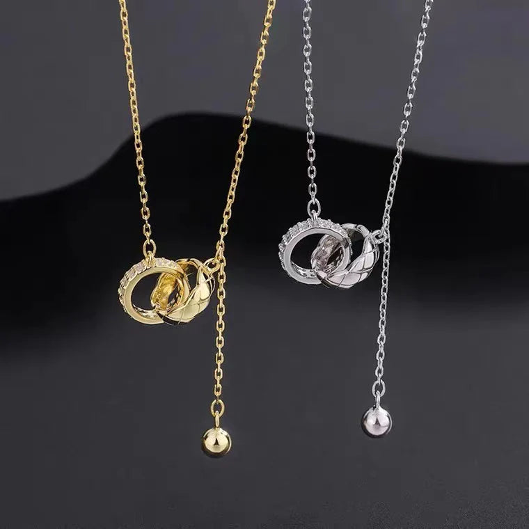 Luxury Geometric Round Necklace, Gold