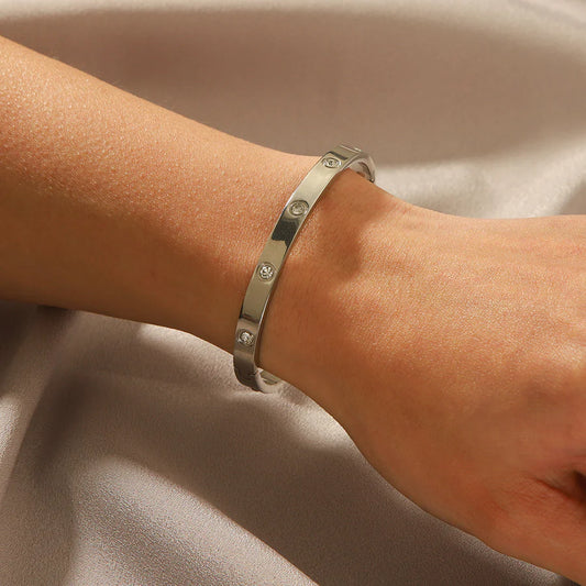 Round Bangle, Silver