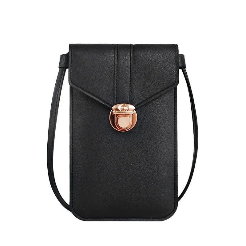 Pu Leather Fashion Phone Wallet-BLACK