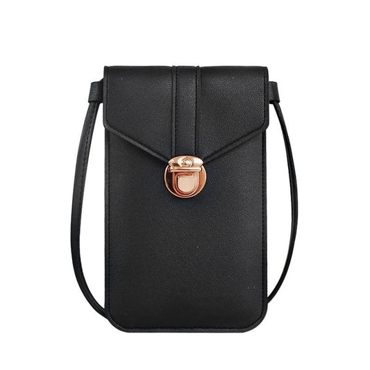 Pu Leather Fashion Phone Wallet-BLACK