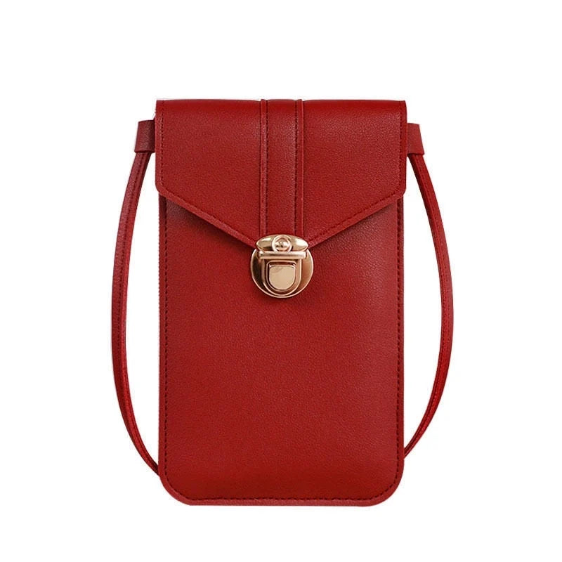 Pu Leather Fashion Phone Wallet-RED
