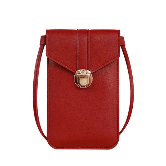 Pu Leather Fashion Phone Wallet-RED