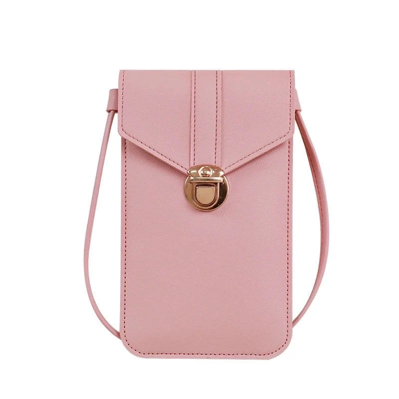 Pu Leather Fashion Phone Wallet-Deep Pink