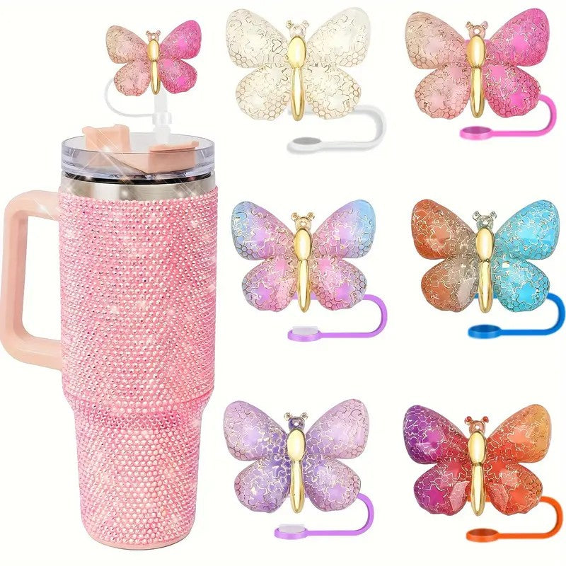 Resin Butterfly Straw Covers