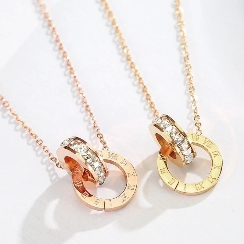 Roman Numeral Pendant Necklace, Gold