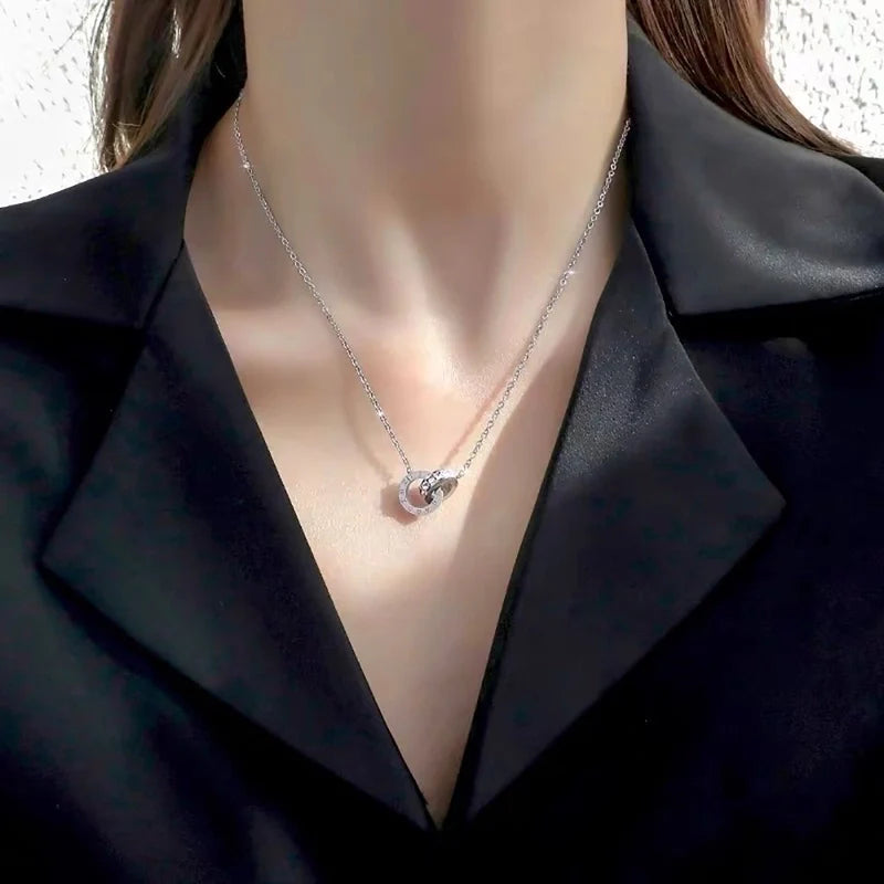 Roman Numeral Pendant Necklace, Silver