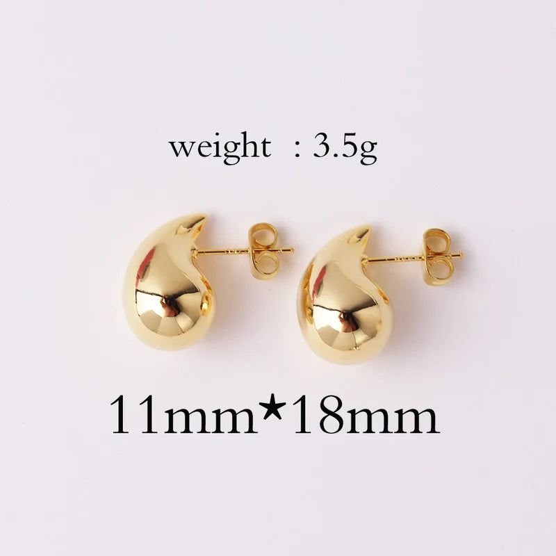 Super Small Water Drop Earrings-Gold Tone